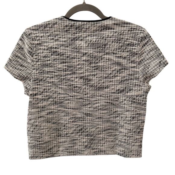 NWT Evereve Margot Tweed Short Sleeve Cardigan Jacket in Cream Black Size Small - Picture 8 of 11